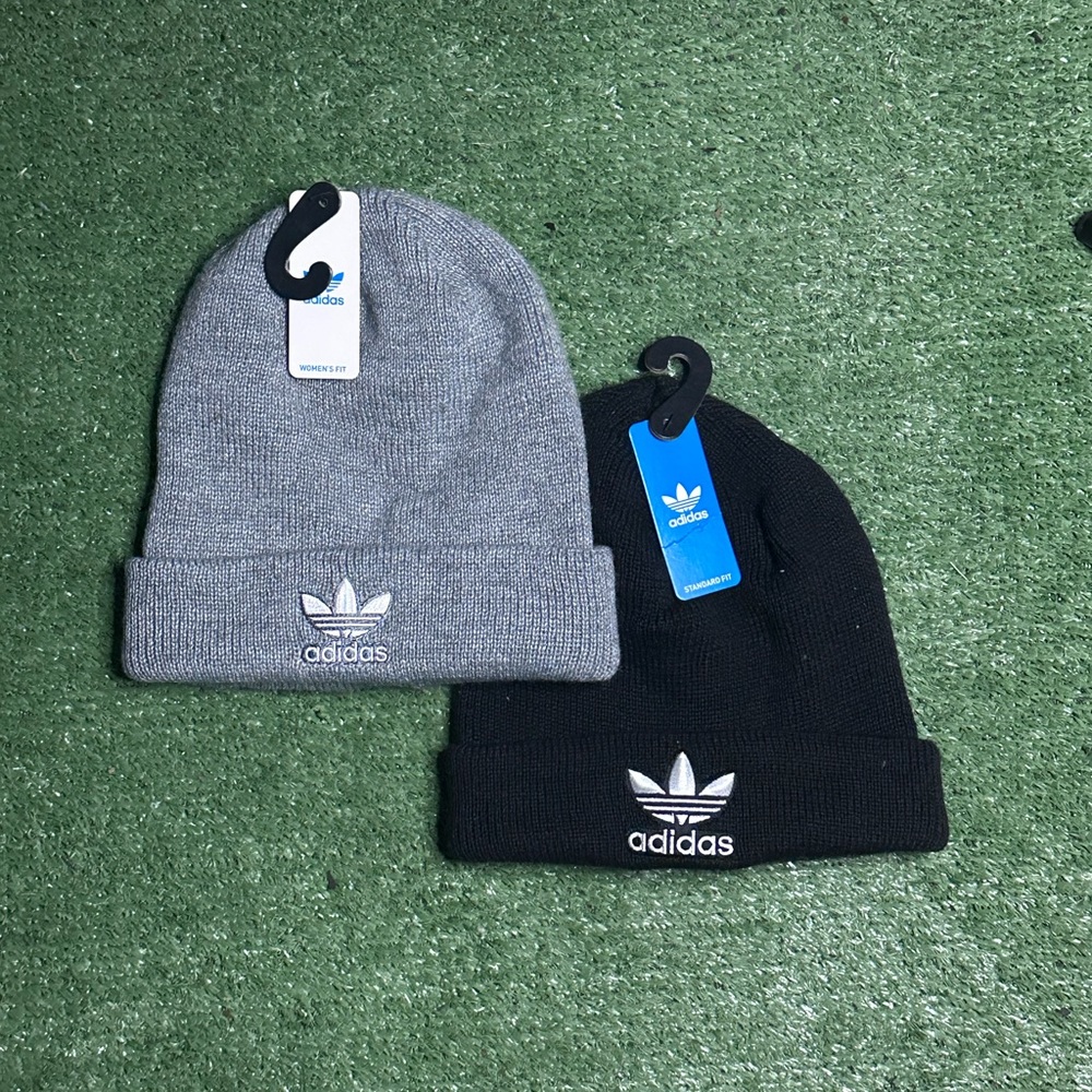 Adidas TriFoil Beanies (2 Hat Bundle)